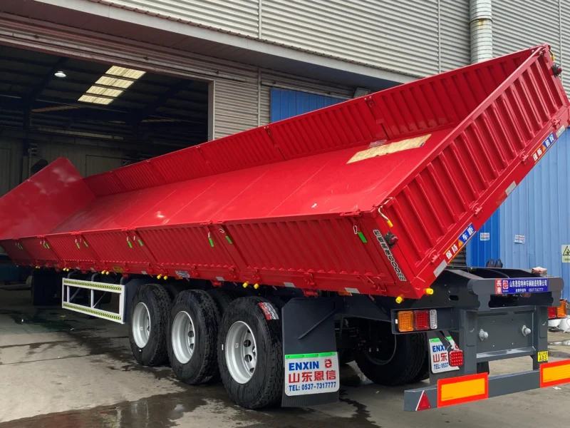 3 Axle Side Dump Semi Trailer 30-100 Ton for Mining